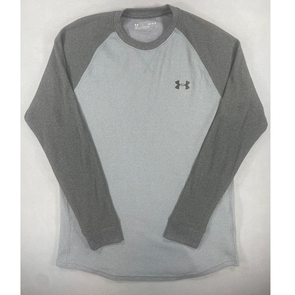 Under Armour Men's UA Waffle Crew Long Sleeve Thermal Shirt Two-Tone Gray Medium